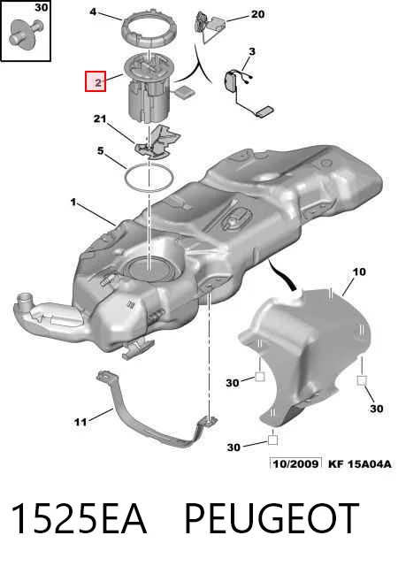 1525EA Peugeot/Citroen Moduł pompy paliwowej z czujnikiem poziomu paliwa