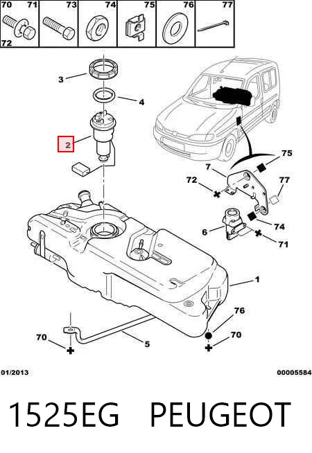 1525EG Peugeot/Citroen Moduł pompy paliwowej z czujnikiem poziomu paliwa