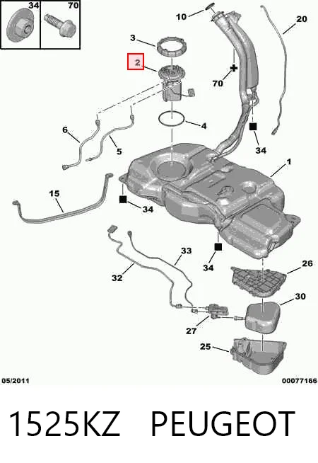 1525KZ Peugeot/Citroen Czujnik poziomu paliwa w zbiorniku