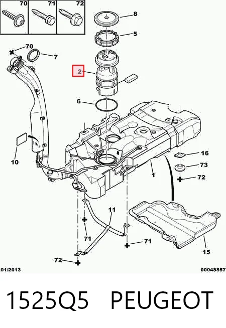 1525Q5 Peugeot/Citroen Moduł pompy paliwowej z czujnikiem poziomu paliwa