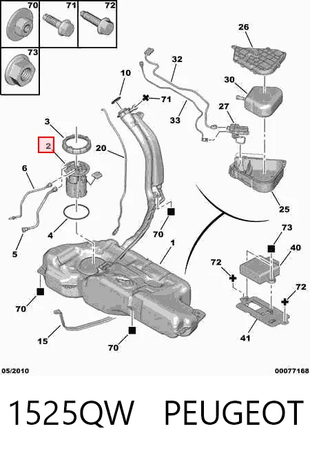 Moduł pompy paliwowej z czujnikiem poziomu paliwa Peugeot 308 I hatchback (4A, 4C) (2007 - 2014) cena, od 39,40 USD