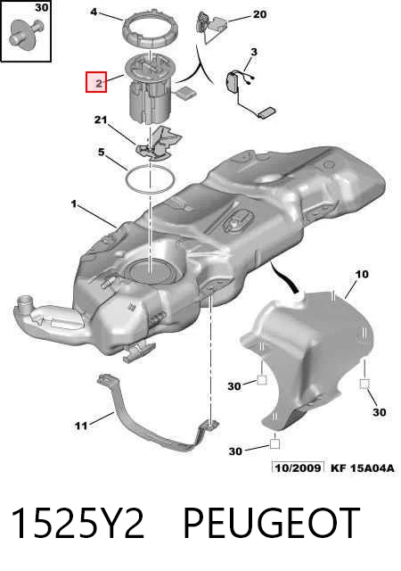 1525Y2 Peugeot/Citroen Moduł pompy paliwowej z czujnikiem poziomu paliwa