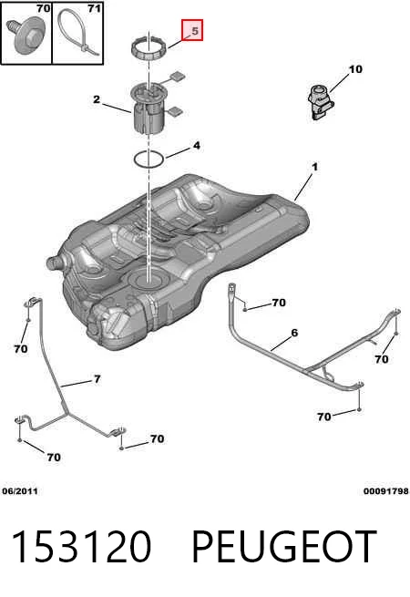 153120 Peugeot/Citroen Pokrywa pompy paliwowej