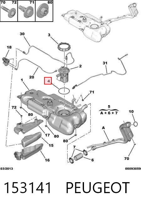 153141 Peugeot/Citroen Uszczelniacz pompy paliwa