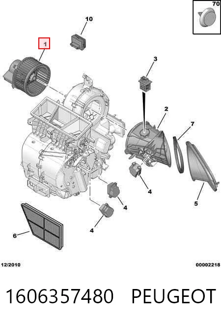 1606357480 Peugeot/Citroen Silniczek wentylatora nagrzewnicy (ogrzewacza wnętrza)