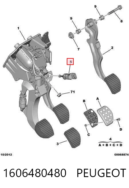 1606480480 Peugeot/Citroen Czujnik włącznika świała stop
