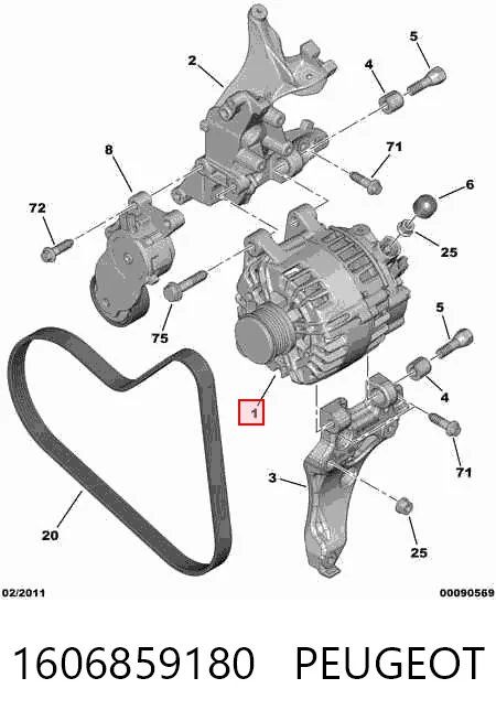 1606859180 Peugeot/Citroen Alternator