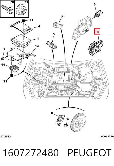 1607272480 Peugeot/Citroen Czujnik położenia pedału przyspieszenia (gazu)