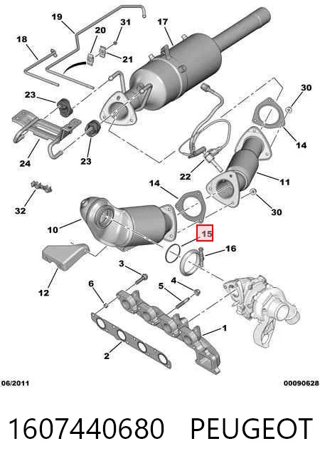 Uszczelka turbiny spalin, wylot Fiat/Alfa/Lancia K68282995AA cena, od 5,01 USD