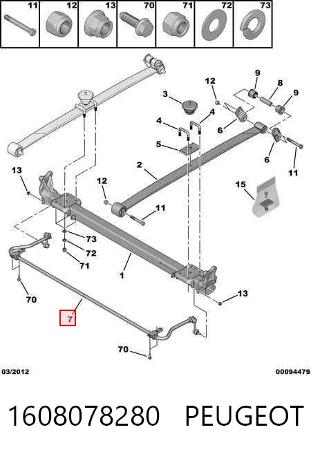 Stabilizator tylny Peugeot Boxer III