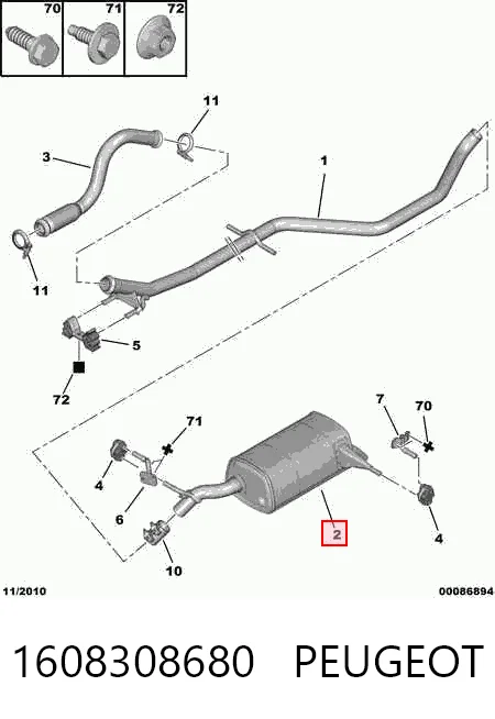 Tłumik, tylna część do Citroen C5 III RD