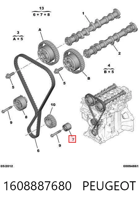 1608887680 Peugeot/Citroen Rolka prowadząca kierunkowa paska rozrządu