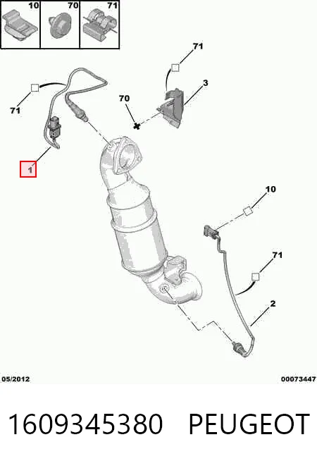 1609345380 Peugeot/Citroen Sonda lambda czujnik tlenu przed katalizatorem