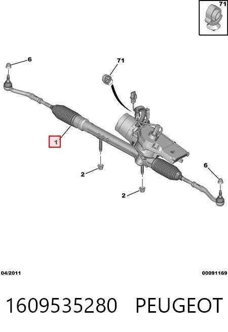  Listwa kierownicza (maglownica) Citroen C4 