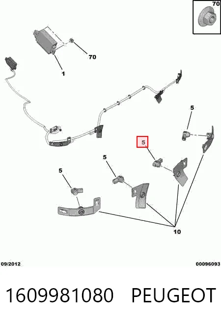 1609981080 Peugeot/Citroen Czujnik parkowania przedni