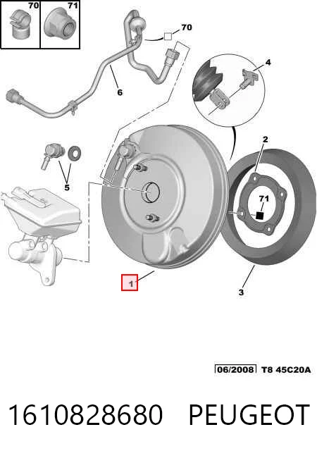 Wzmacniacz próżniowy hamulców Peugeot 5008 I minivan (0U) (2009 - 2017) cena, od 75,37 USD