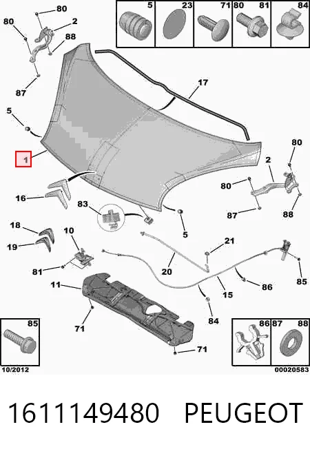 Maska silnika do Citroen C1 I PM, PN