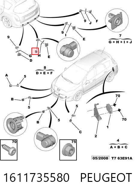 Czujnik parkowania tylny 0263003587 VAG
