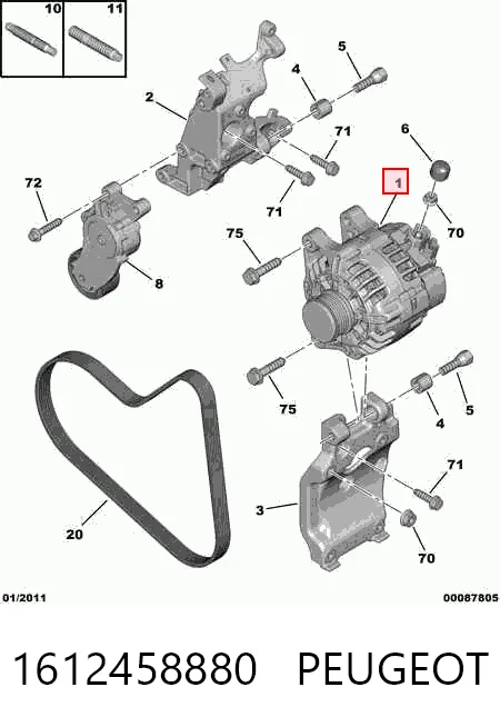 1612458880 Peugeot/Citroen Alternator