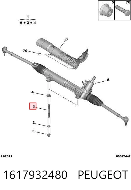 Listwa kierownicza (maglownica) do Peugeot 607  9D, 9U