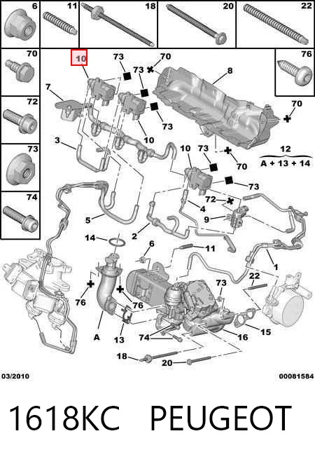 1618KC Peugeot/Citroen Przetwornik ciśnienia (solenoid) doładowania