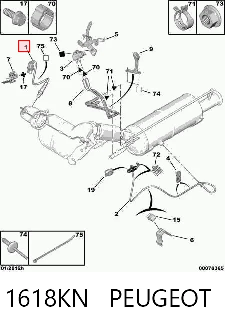 1618KN Peugeot/Citroen Sonda lambda czujnik tlenu przed katalizatorem