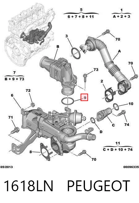 1618LN Peugeot/Citroen Zawór recyrkulacji spalin EGR