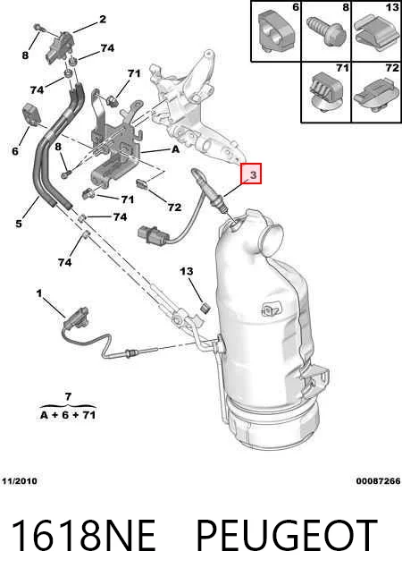 1618NE Peugeot/Citroen Sonda lambda czujnik tlenu przed katalizatorem