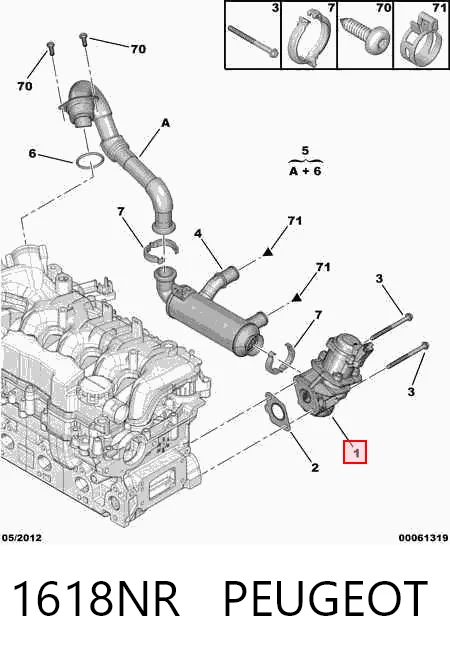 1618NR Peugeot/Citroen Zawór recyrkulacji spalin EGR