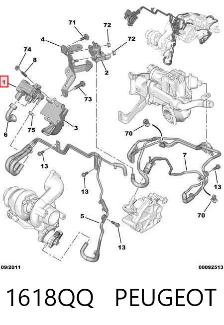 1618QQ Peugeot/Citroen Przetwornik ciśnienia (solenoid) doładowania