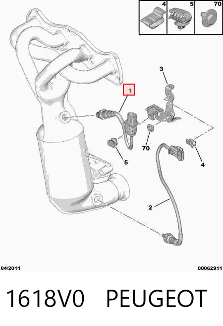 1618V0 Peugeot/Citroen Sonda lambda czujnik tlenu przed katalizatorem