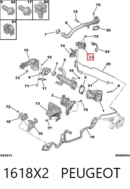 1618X2 Peugeot/Citroen Przetwornik ciśnienia (solenoid) doładowania