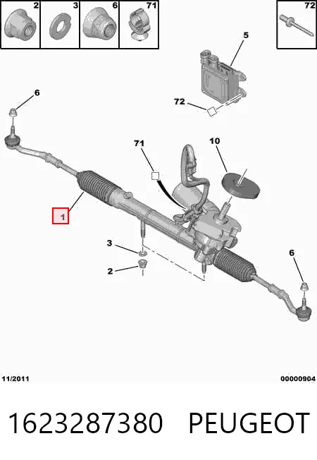 Listwa kierownicza (maglownica) Citroen C3 1