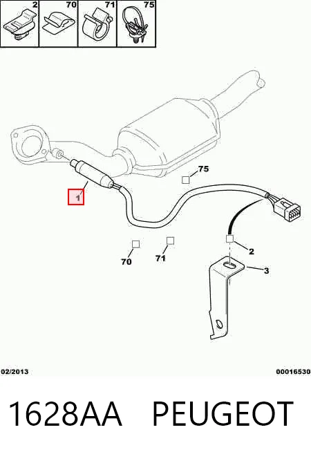 1628AA Peugeot/Citroen Sonda lambda czujnik tlenu po katalizatorze