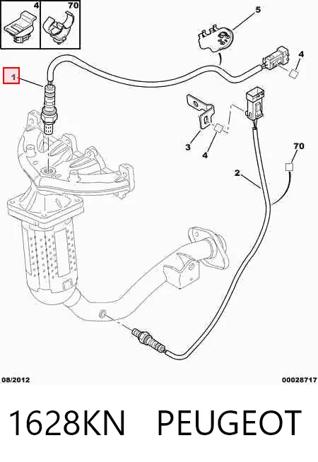 1628KN Peugeot/Citroen Sonda lambda czujnik tlenu przed katalizatorem