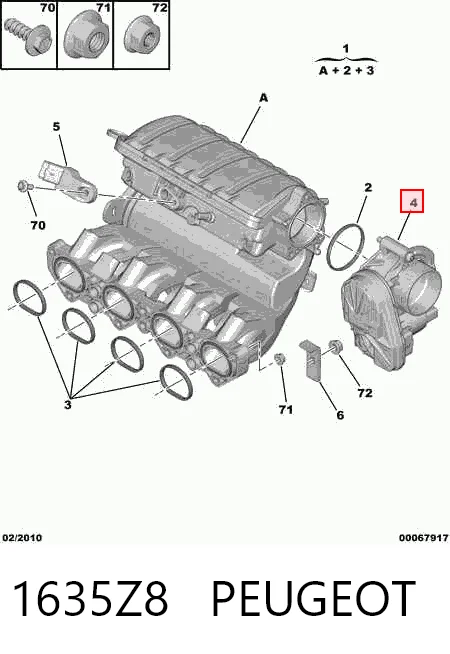 1635Z8 Peugeot/Citroen Przepustnica, komplet