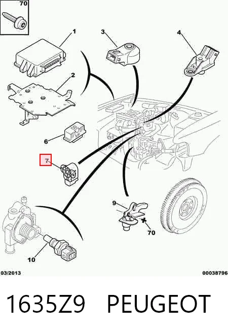 1635Z9 Peugeot/Citroen Czujnik położenia przepustnicy (potencjometr)