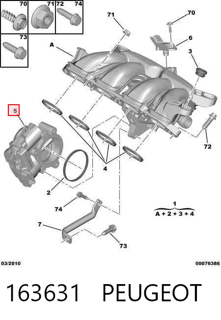 163631 Peugeot/Citroen Przepustnica, komplet