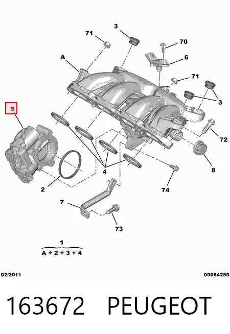 163672 Peugeot/Citroen Przepustnica, komplet