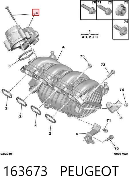 163673 Peugeot/Citroen Przepustnica, komplet