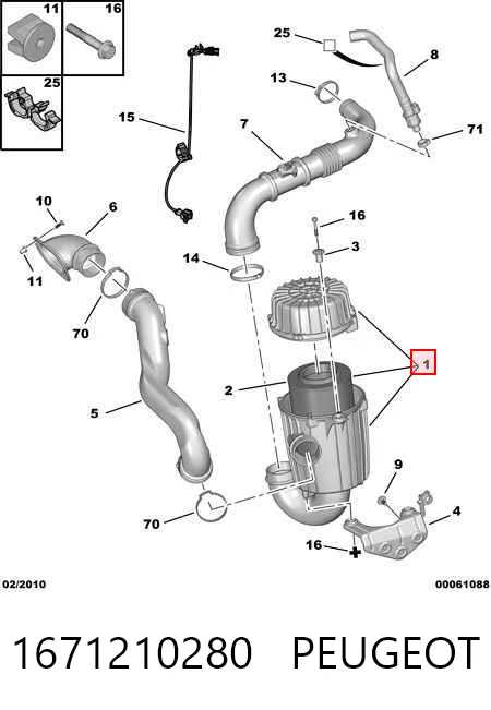 Obudowa filtra powietrza 1360694080 VAG
