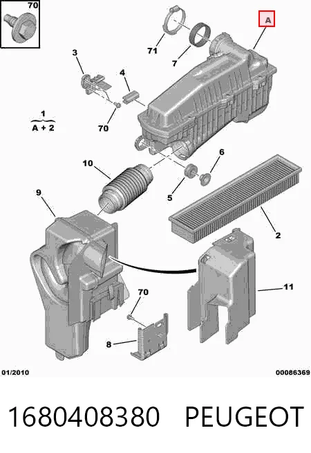 1680408380 Peugeot/Citroen Obudowa filtra powietrza