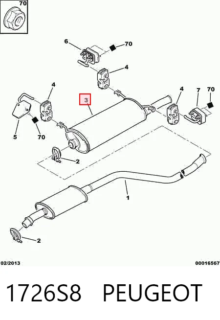 Do koszyka Tłumik, tylna część Citroen Xsara  N1