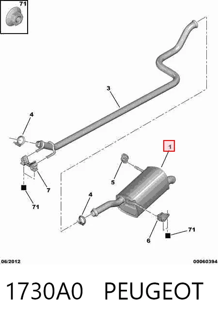 Tłumik, tylna część do Citroen C4 PICASSO I UD