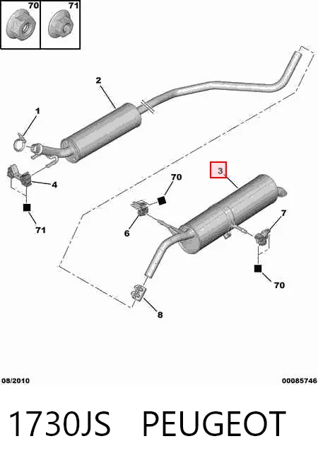 Tłumik, tylna część Citroen C4 II hatchback (B7) (2010 - 2026) cena, od 116,19 USD