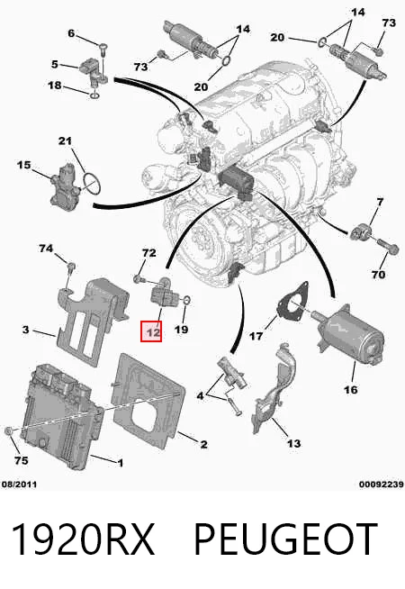 1920RX Peugeot/Citroen Czujnik ciśnienia w kolektorze ssącym, MAP