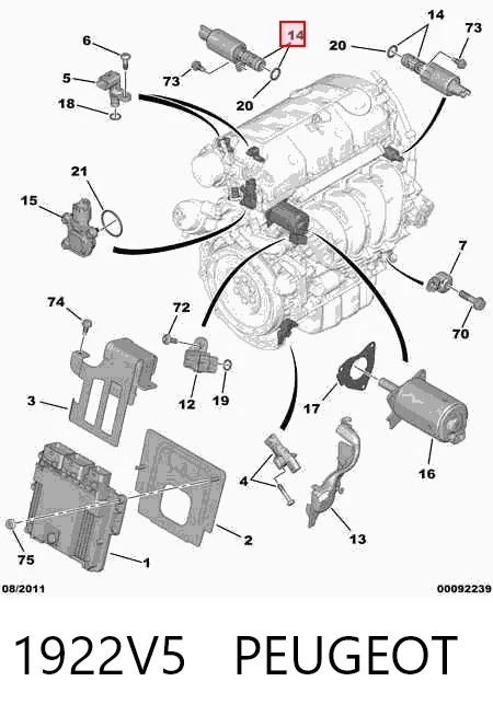 1922V5 Peugeot/Citroen Zawór elektromagnetyczny faz rozrządu