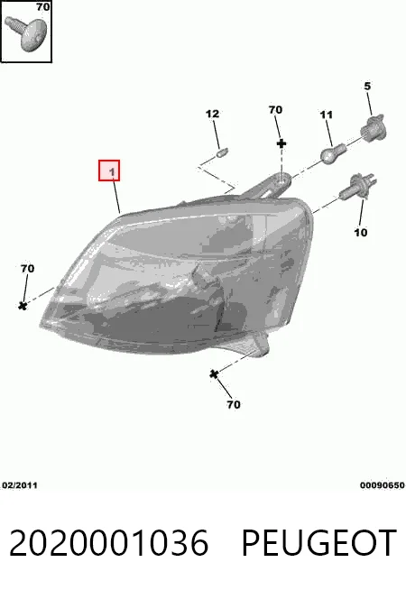Reflektor prawy do Citroen Berlingo  M