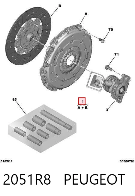 Zestaw sprzęgła (3 części) Peugeot 5008 I minivan (0U) (2009 - 2017) cena, od 125,04 USD