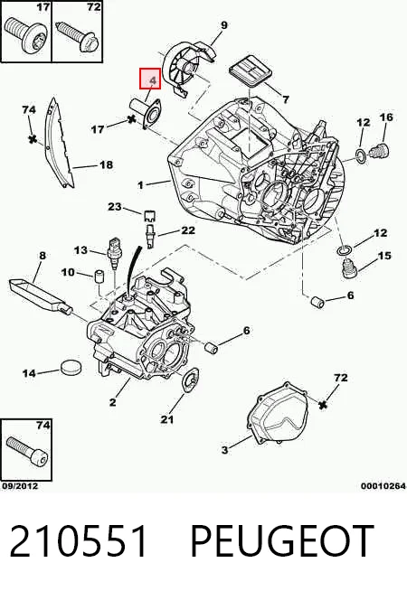 210551 Peugeot/Citroen Prowadnica łożyska wyciskowego sprzęgła